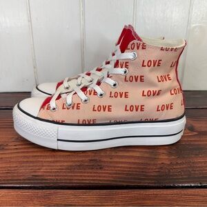 Converse Chuck Taylor Lift Platform “LOVE” High-Top Sneakers Women’s 8